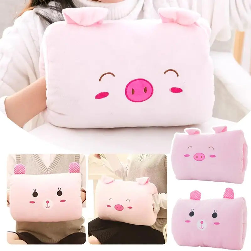 Kids Plush Hand Warmer Pillow - Cute Cartoon Nap Cushion for Children, Winter Gift