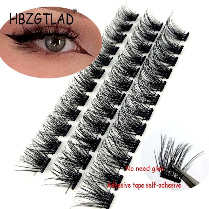 Self-Adhesive False Eyelash Clusters No Glue Needed Natural Look DIY Eyelash Extensions