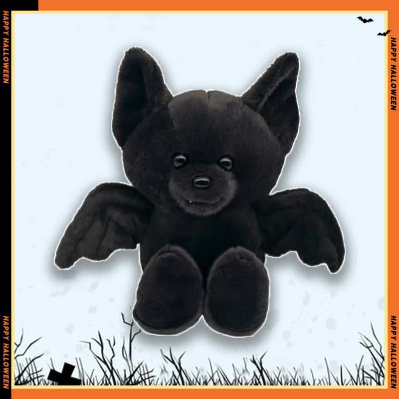 Halloween Black Bat Plush Toy - Soft Cartoon Stuffed Animal for Party Decorations & Gifts