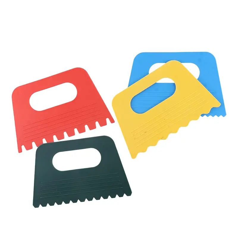 4 Pack Plastic Paint Scrapers - Multi-Purpose Sculpture and Pottery Tools