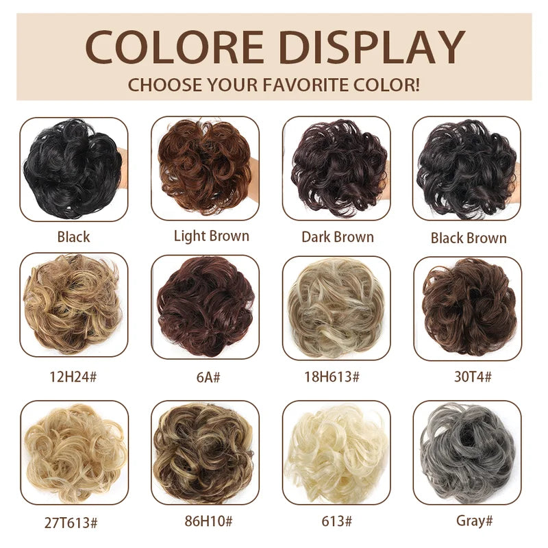 Messy Claw Hair Clip for Wavy Curly Updos - Synthetic Hairpiece for Women