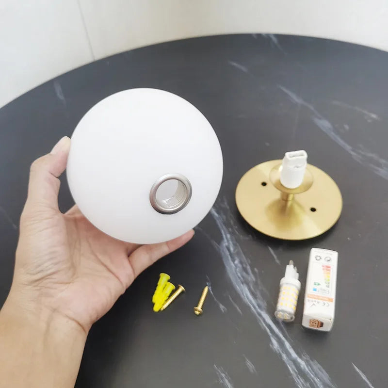 Modern Indoor Wall Light with Glass Luminous Ball for Living Room Bedroom Home Decor