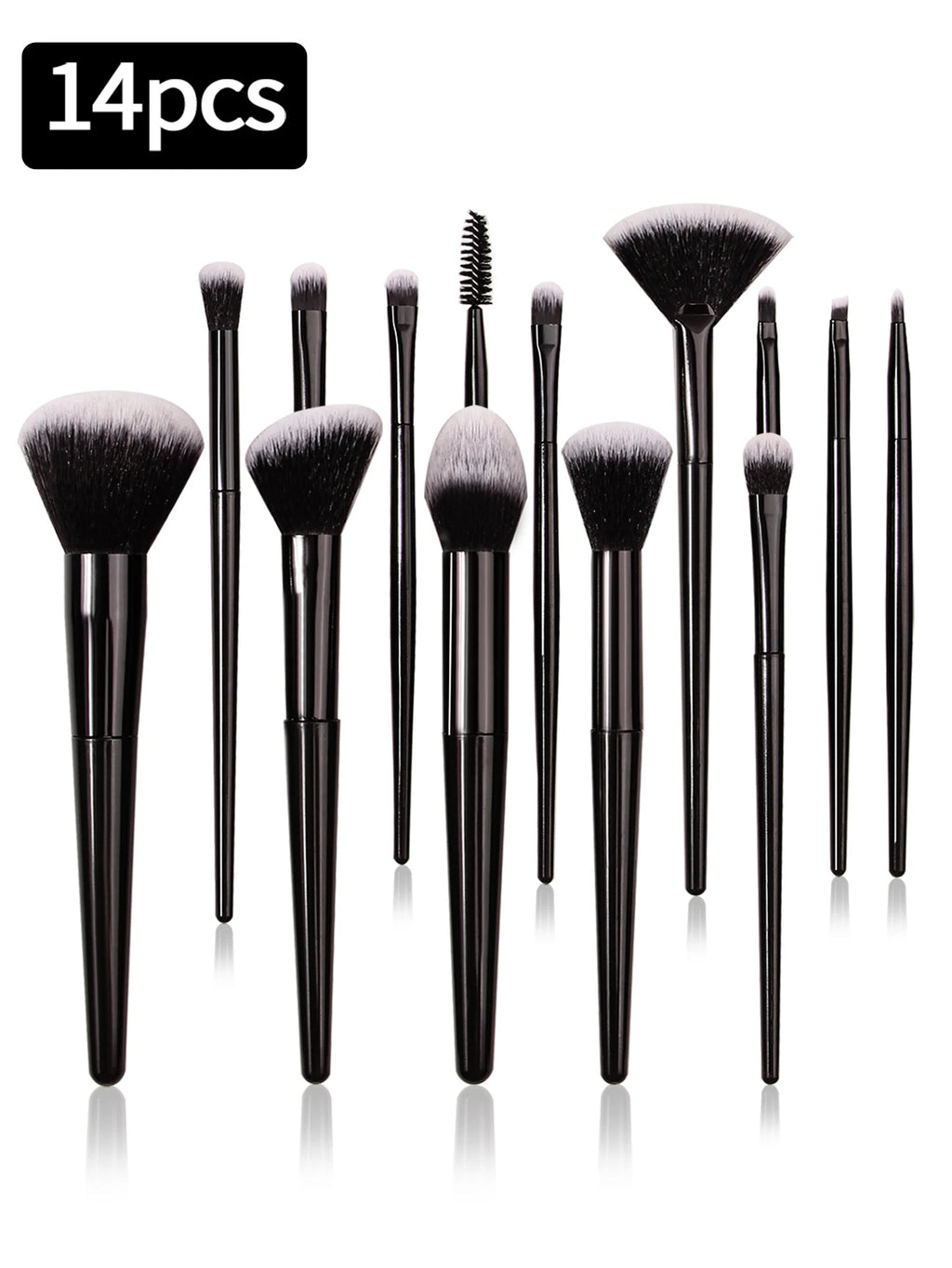 Professional Makeup Brush Set with Sponges Puff and Cleaning Tools - 14 Brushes