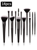 Professional Makeup Brush Set with Sponges Puff and Cleaning Tools - 14 Brushes
