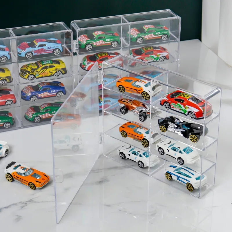 Car Model Display Cabinet - Transparent Collection Rack for 1:64 Scale Vehicles
