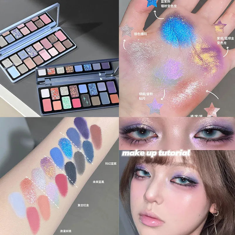 Spring/Summer 16-Color Eyeshadow Plate Glitter Matte Pearlescent Sequins