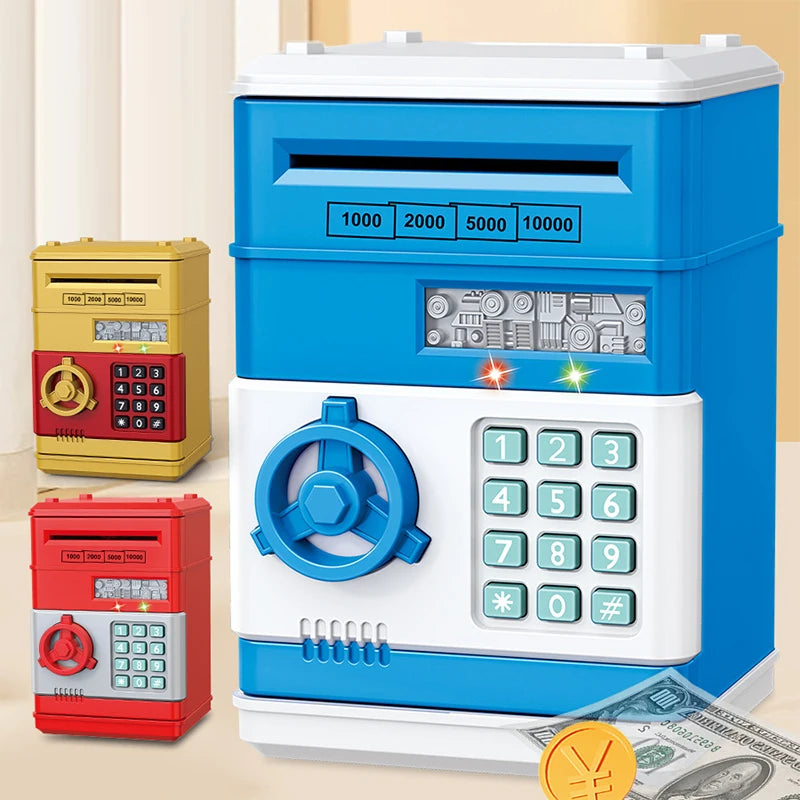 Automatic Coin & Cash Saving Piggy Bank with Password Lock - Child Gift