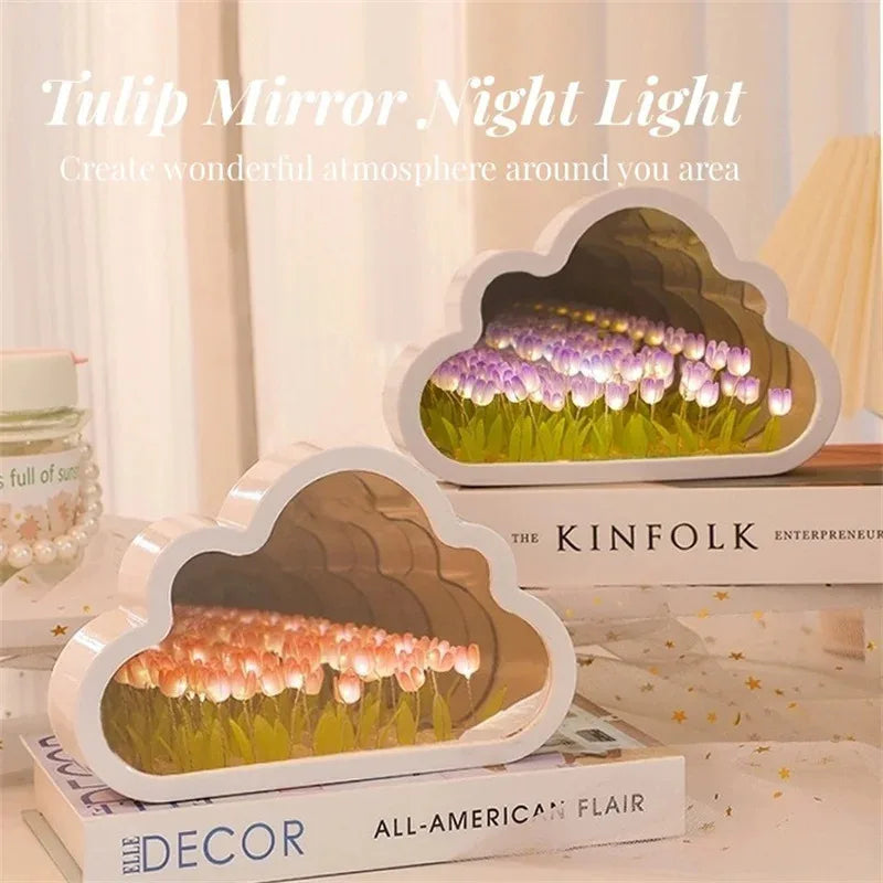 DIY Tulip Night Light Lamp - Creative Ambient Decor for Halloween, Christmas, Birthdays