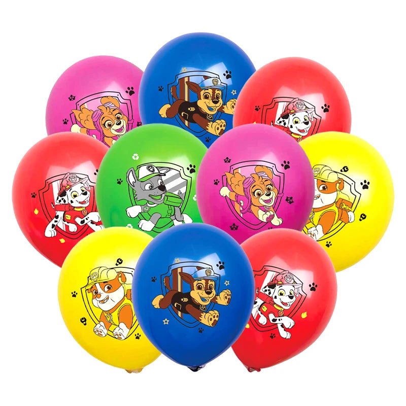 10 Pieces Paw Patrol Latex Balloons for Kids Birthday Party Decorations