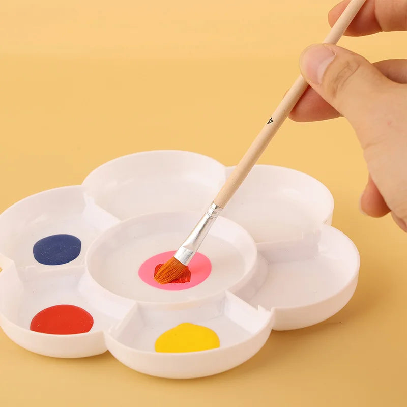 DIY Paint Brush Set 10/50/100Pcs Nylon Flat & Tip Brushes with Wooden Handles