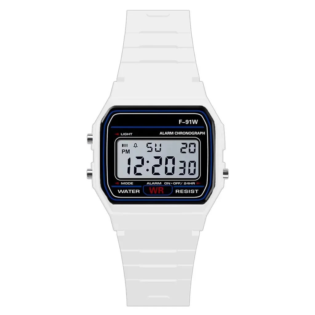 Digital Sport LED Watches for Men Women Kids Small Square Dial Silicone Band