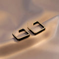 Black White Enamel C Shape Drop Earrings for Women Statement Geometric Jewelry
