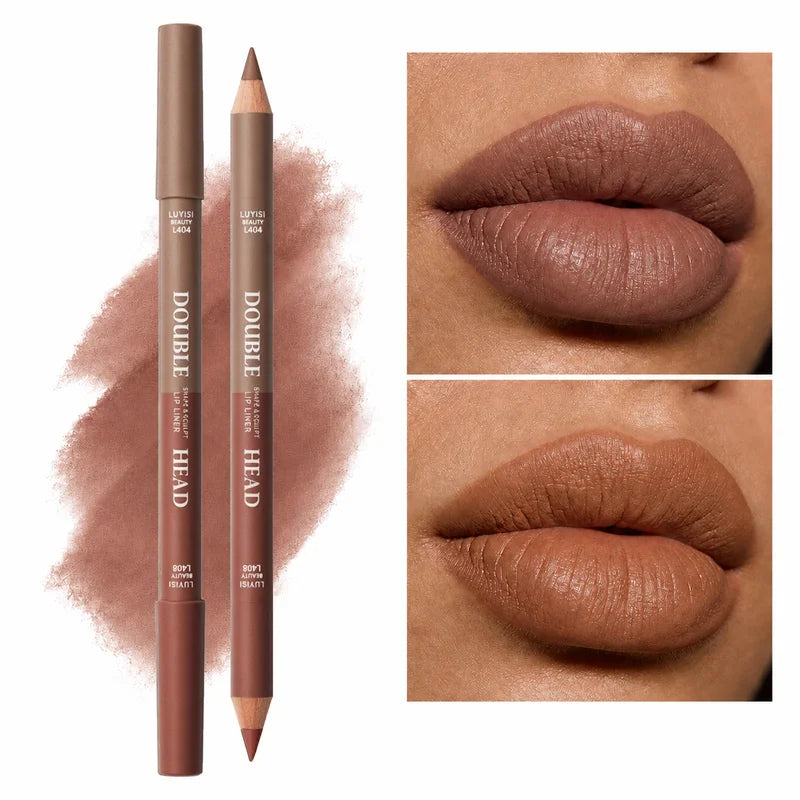 Waterproof Lipliner Pencil with 2 Shades - Long-Lasting, Smudge-Proof, Precise Lip Definition