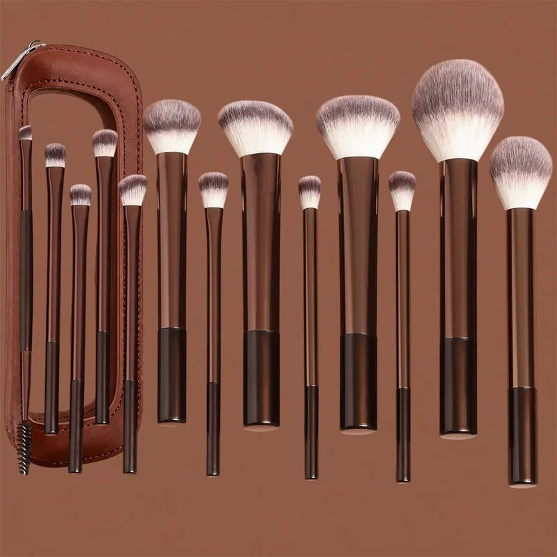 Professional Makeup Brush Set 14Pcs - Soft Synthetic Face & Eye Brushes