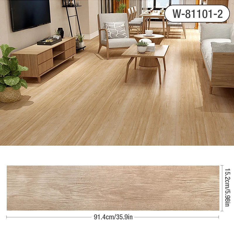 10-Piece Self-Adhesive Wood Grain Floor & Wall Stickers Waterproof Home Decor