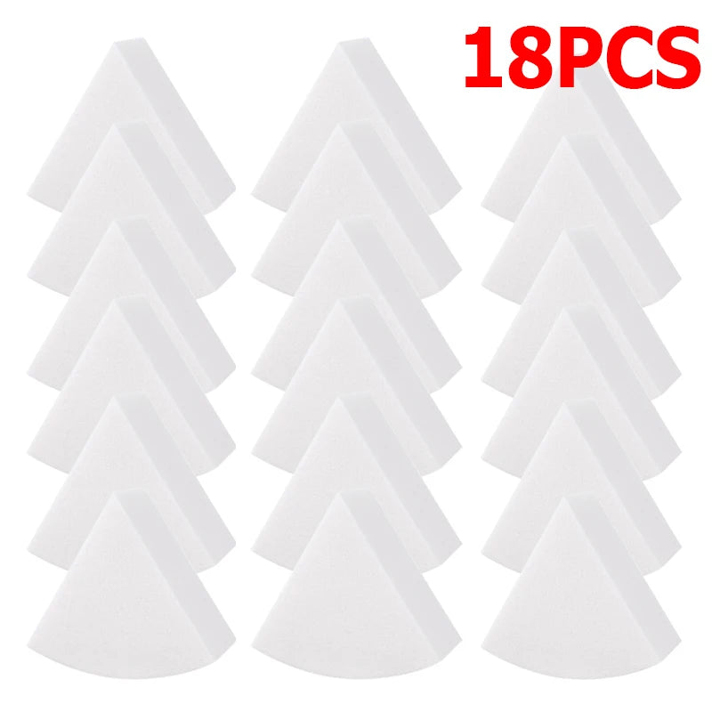 Triangle Makeup Sponge 30Pcs Set - Wet and Dry Use Face Powder Puffs