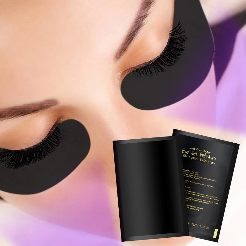 Eyelash Extension Hydrogel Eye Patches 50 Pairs UV Black Makeup Stickers