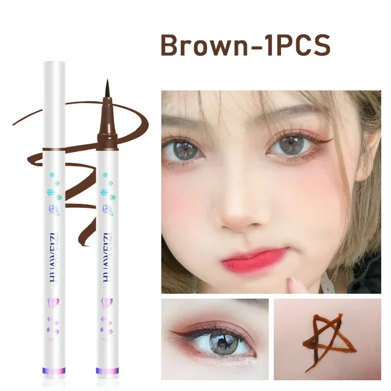 Waterproof Liquid Eyeliner Pen - Fine Tip, Long-Lasting, 6 Colors