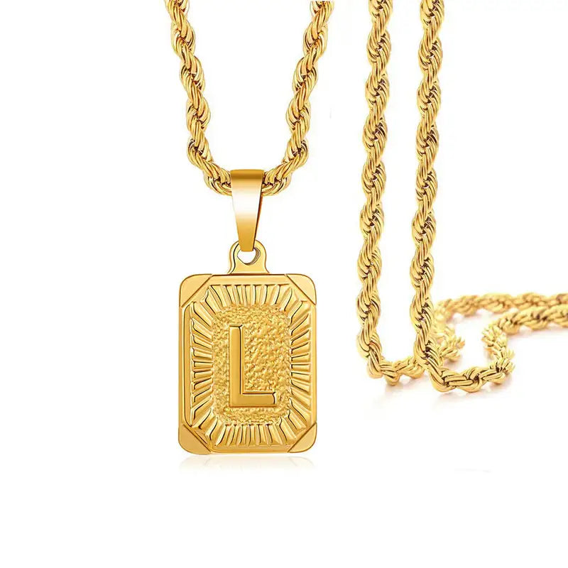 Personalized Gold & Silver Letter Necklace - 18K Gold-Plated Chain Pendant for Men & Women