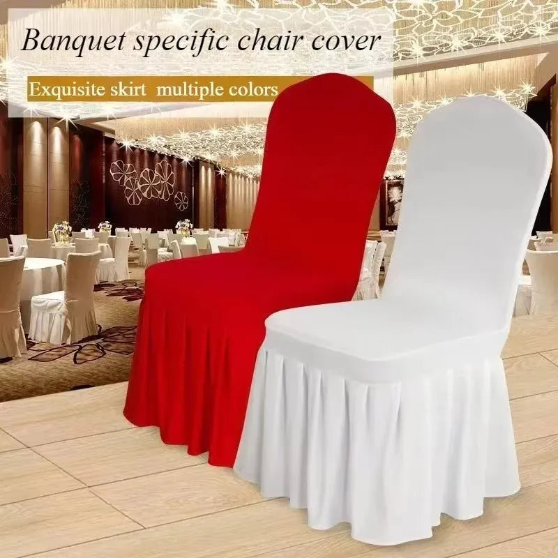 Pleated Spandex Chair Cover 50/100pcs Hotel Banquet Wedding Seat Protector