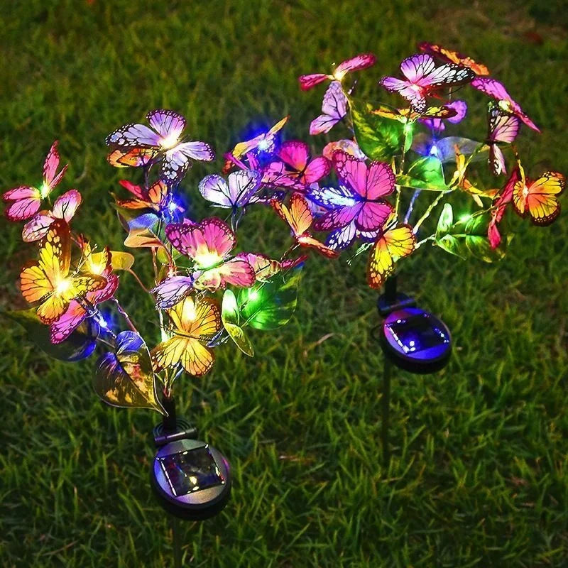 Outdoor Solar Butterfly Garden Lights - Pathway Lawn Yard Decor, Wedding & Christmas LED Lamps