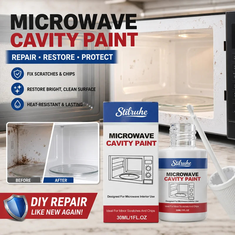Heat Resistant Microwave Repair Paint - White Cavity Coating for DIY Touch-Ups 30ml