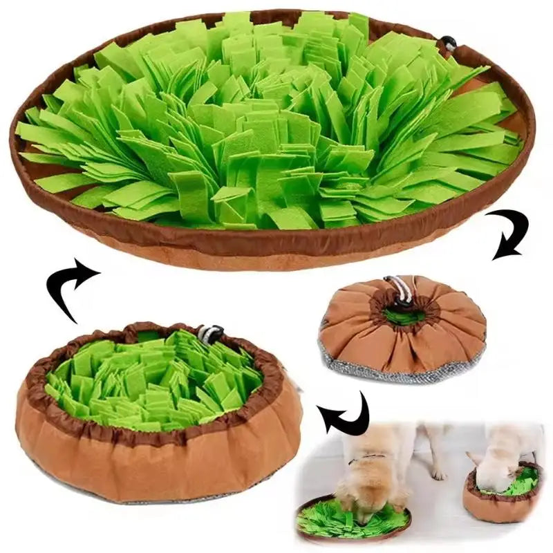 Interactive Snuffle Mat for Pets - For Dogs and Cats, Travel-Friendly, Brain-Boosting Feed Game