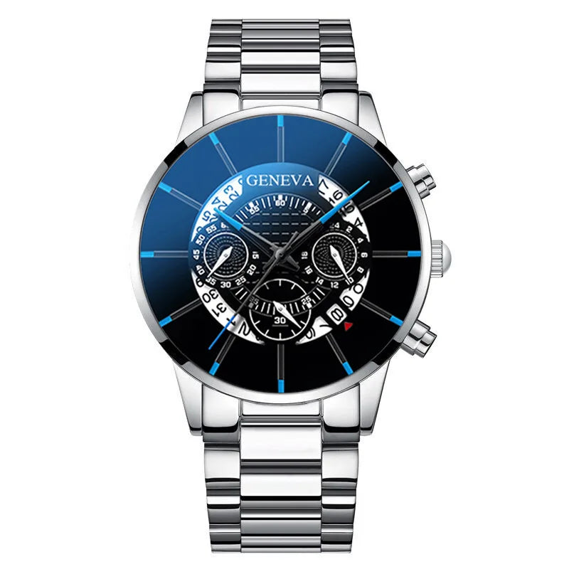 Luxury Men’s Business Watch Stainless Steel Big Dial Quartz Wristwatch - Multiple Colors