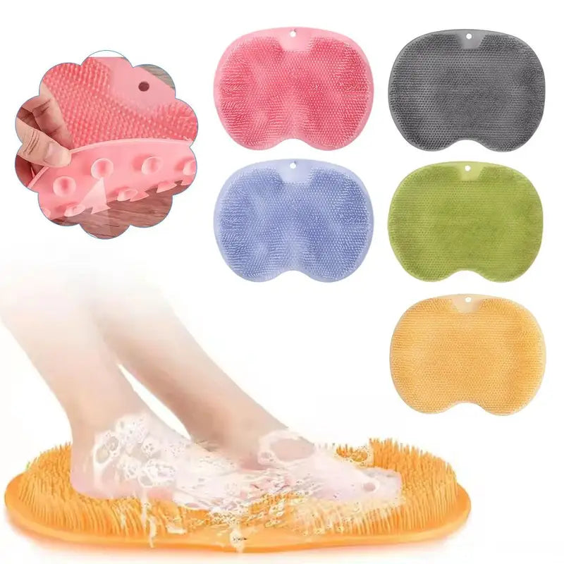 Silicone Foot Scrubber Brush with Non-Slip Base - Deep Cleansing Foot Pad