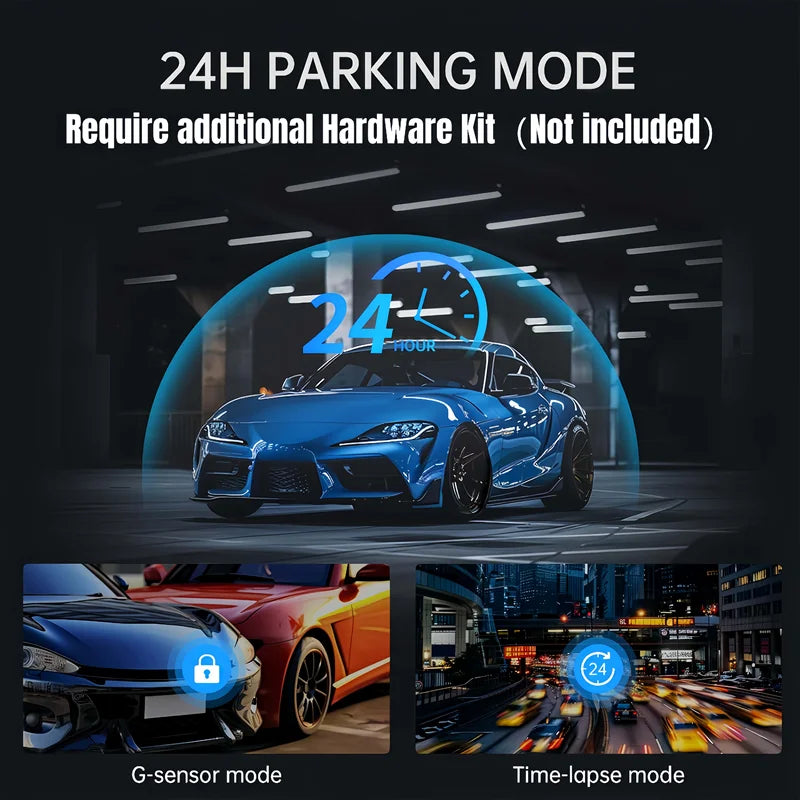UHD 4K Dual Lens Car Dash Cam with Mirror Display 9.66 Inch IPS Screen and 32GB Card