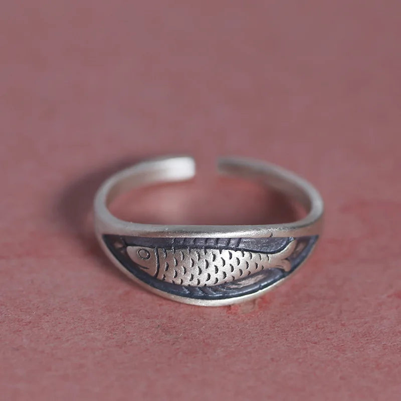 Sterling Silver Fish Stackable Rings for Women Engagement Wedding Jewelry