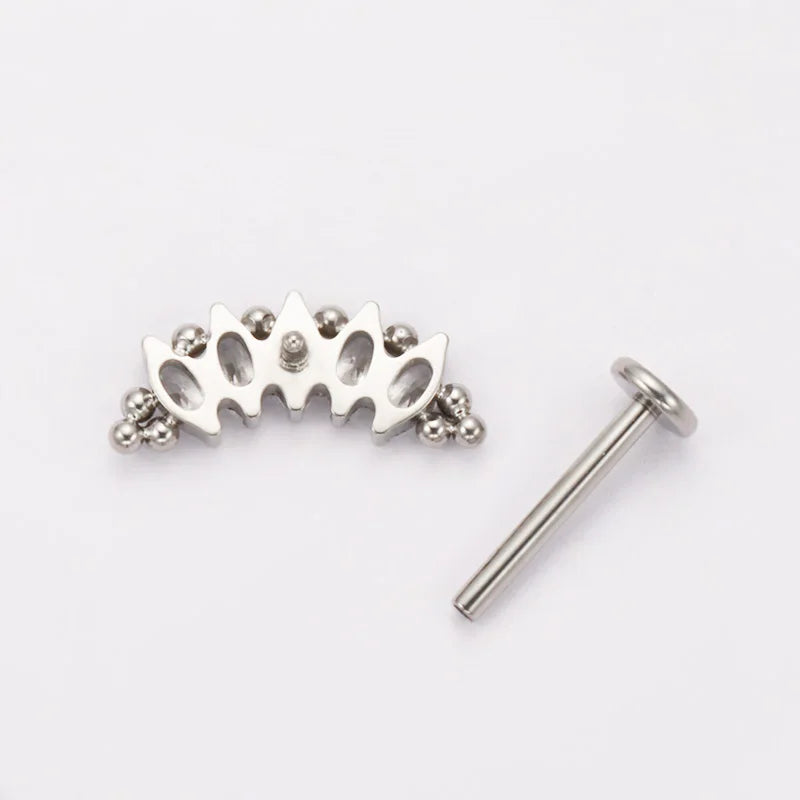 Titanium Beads Marquise Lotus Cartilage Earring Lip Piercing Body Jewelry