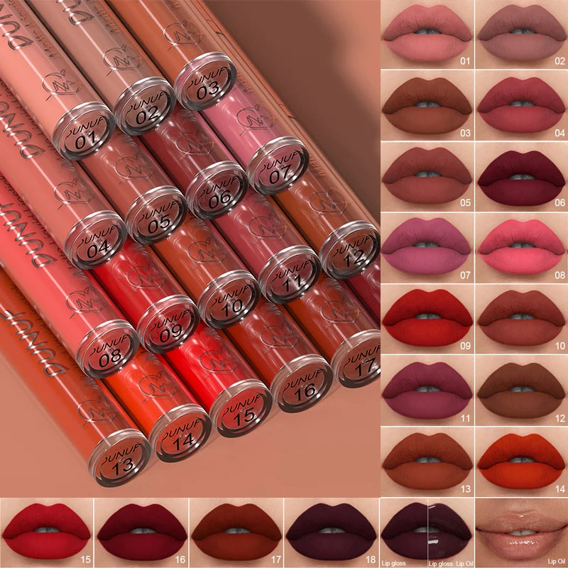 Liquid Lipstick Set 12 Colors Matte Velvet Lip Gloss Waterproof Moisturizing Lip Oil