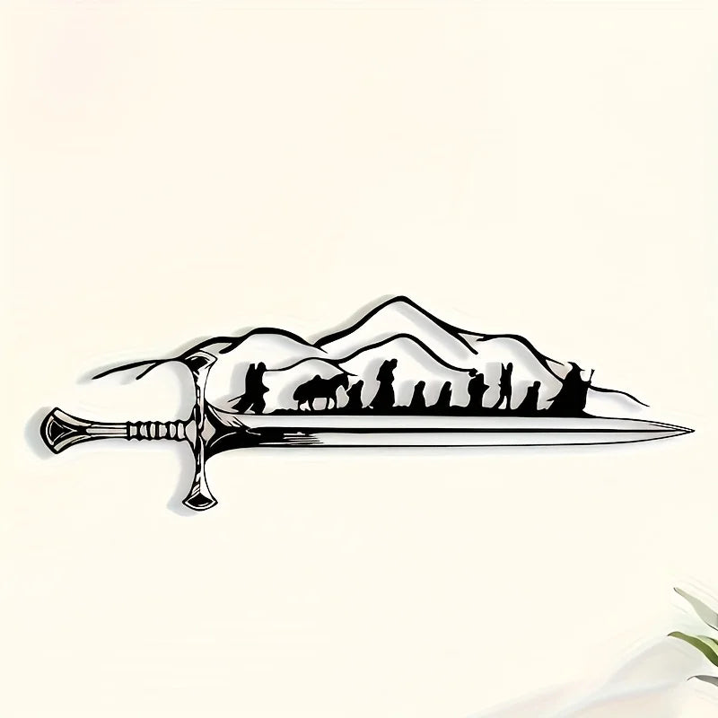 LOTR Fellowship of the Ring Metal Wall Art - Fantasy Iron Silhouette Decor