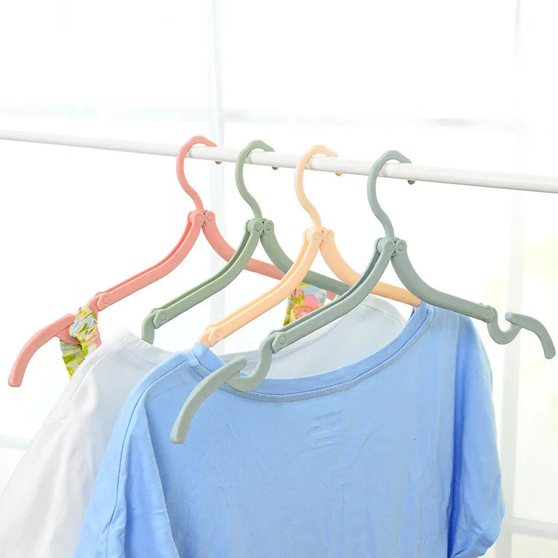 Multi-Functional Travel Folding Clothes Hangers Set - Portable Plastic Drying Rack for Trips & Home