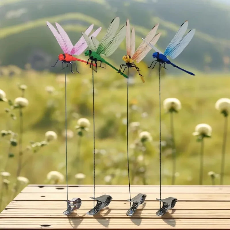Simulated Dragonfly Garden Decoration Clip - Outdoor Insect Repellent & Yard Ornament