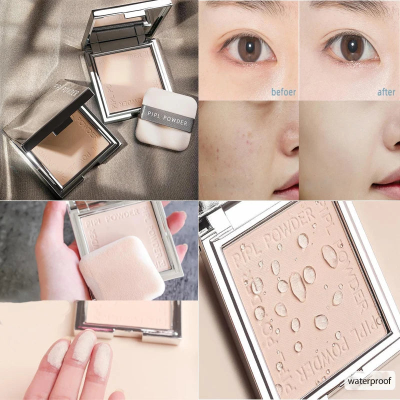 Translucent Face Setting Powder with Oil Control and Brightening Effect - Waterproof, Portable Makeup