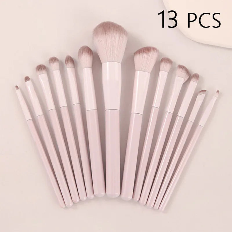 13-Piece Makeup Brush Kit with Powder, Blush, Foundation & Eye Brushes