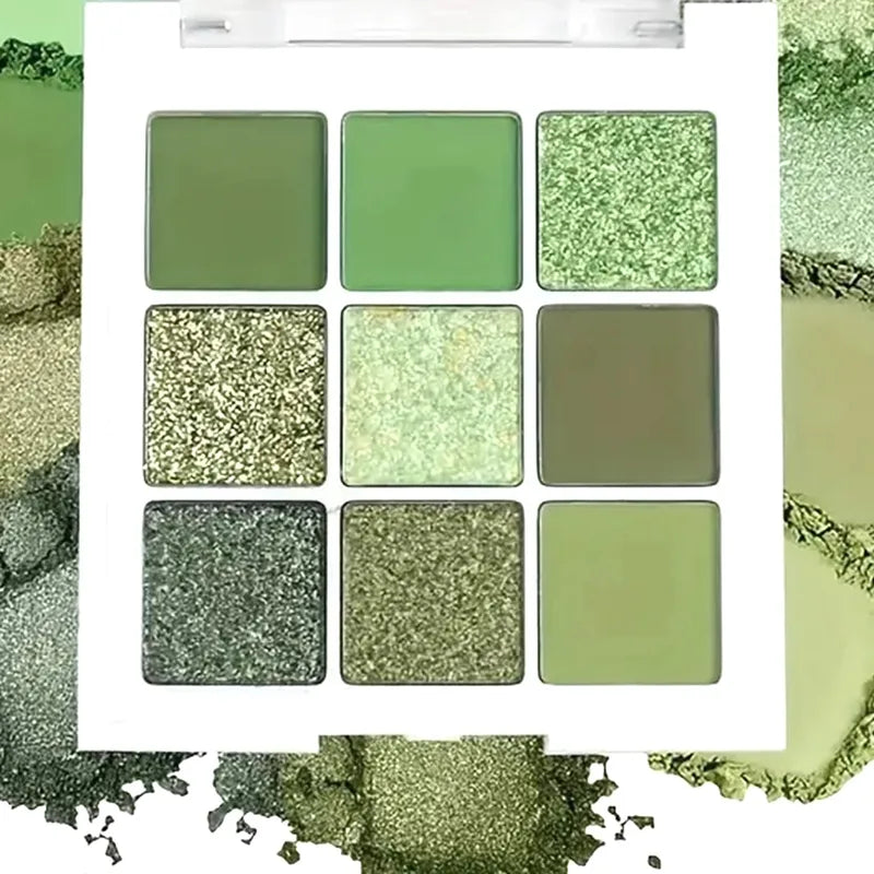 9-Color Glitter Eyeshadow Palette Waterproof Shimmer & Matte Eye Makeup