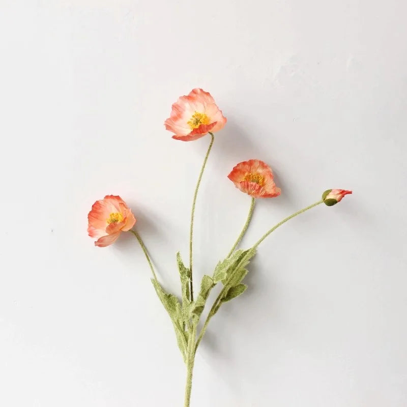 Artificial Poppy Flower Bouquet for Home Garden Party Wedding Decor - 56cm