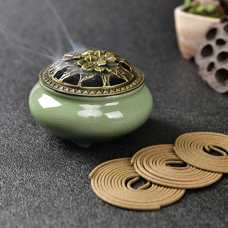 Natural Coil Incense Plates Set - Aromatherapy Yoga Fragrance for Indoor Use