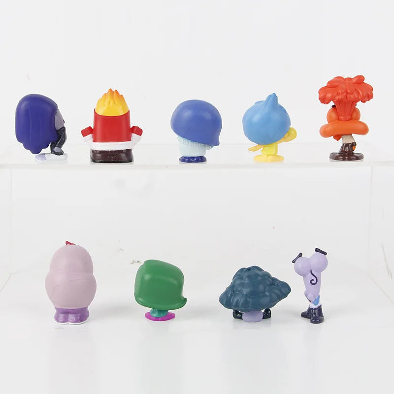 Mini Inside Out 2 Action Figures Set - 9pcs Kids Toy Cartoon Movie Characters