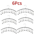 Multi-Shape Metal Hangers with 10 Clothespins for Closet Pants Hats Organizer