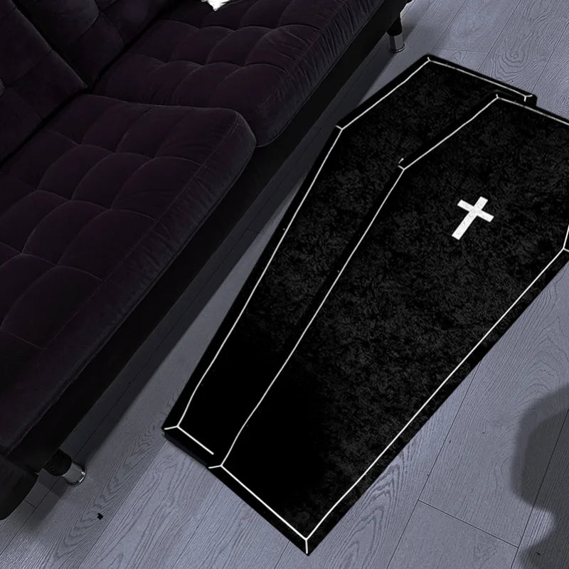Gothic Halloween Rug Cross Floor Mat Home Decor Bedroom Living Room Durable Floor Covering