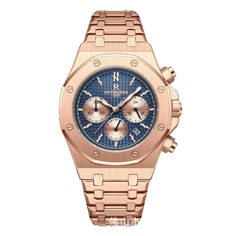 Men's Waterproof Luminous Quartz Watch - Multi-Functional Sports Wristwatch