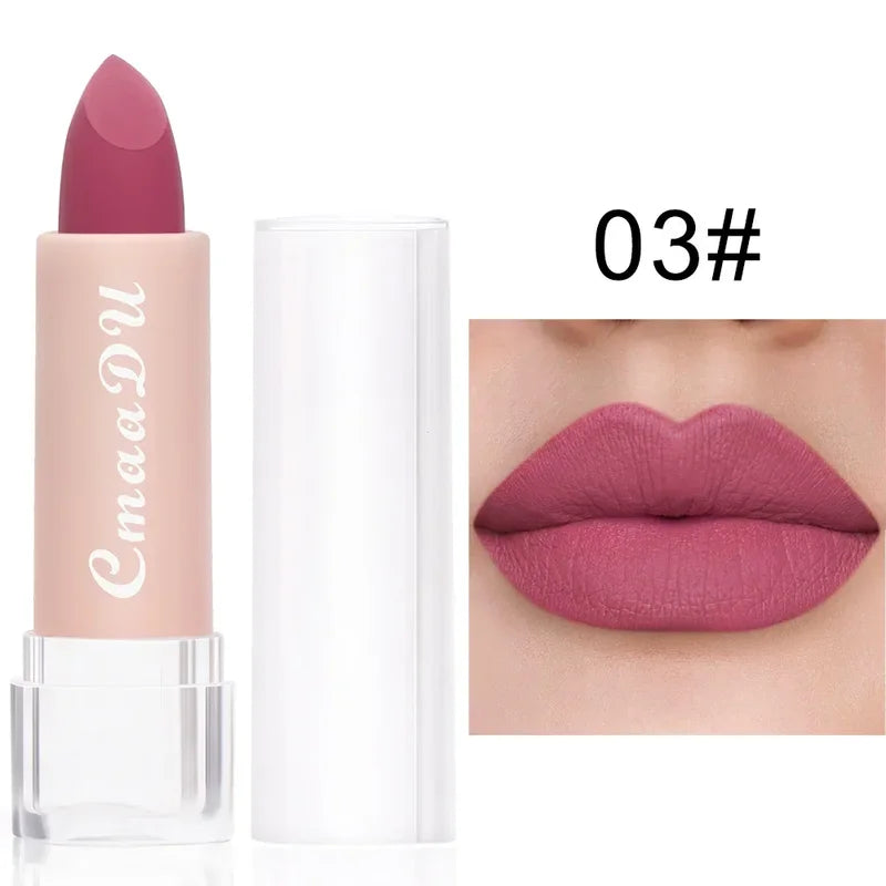 Long Lasting Waterproof Matte Lipstick - 15 Colors, Velvet Finish