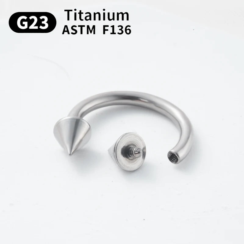 10PCS Titanium Labret Lip and Eyebrow Piercing Studs Body Jewelry