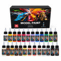 24-Color Acrylic Paint Set with Brushes for Model Making & Crafting