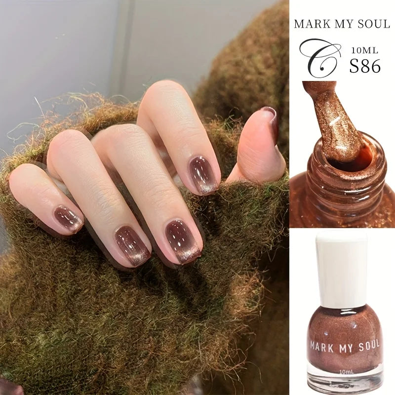 Quick Dry Cat Eye Nail Polish - No Light Needed, 10ml x 4 Set