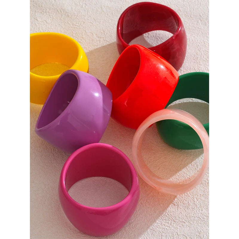 Large Resin Wide Bracelet Bangle for Women Summer Party Jewelry